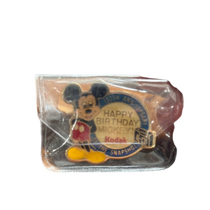 Kodak Mickey Mouse Happy Birthday Pin with Red and Yellow Accents